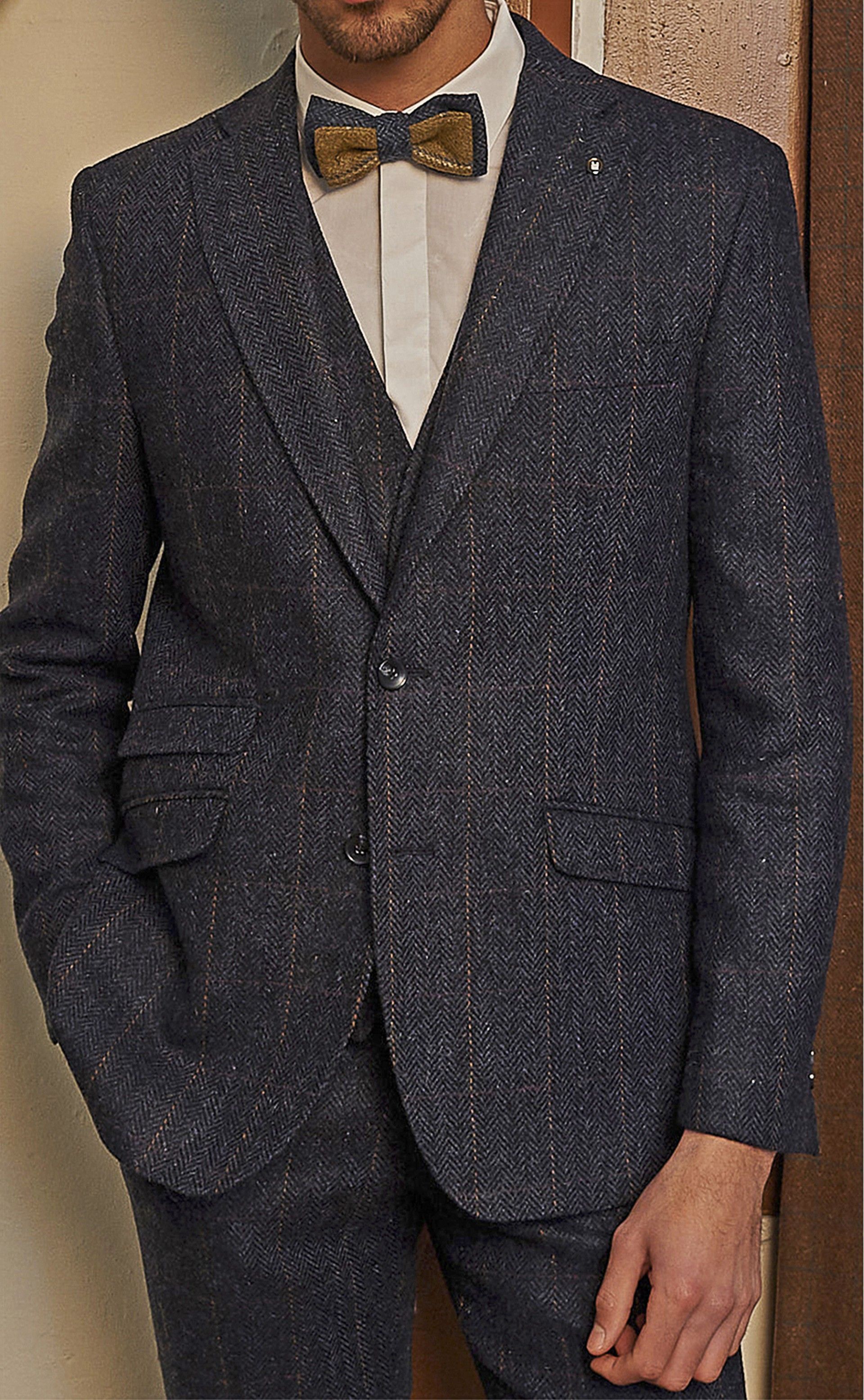 Casaco Timeless Herringbone Navy