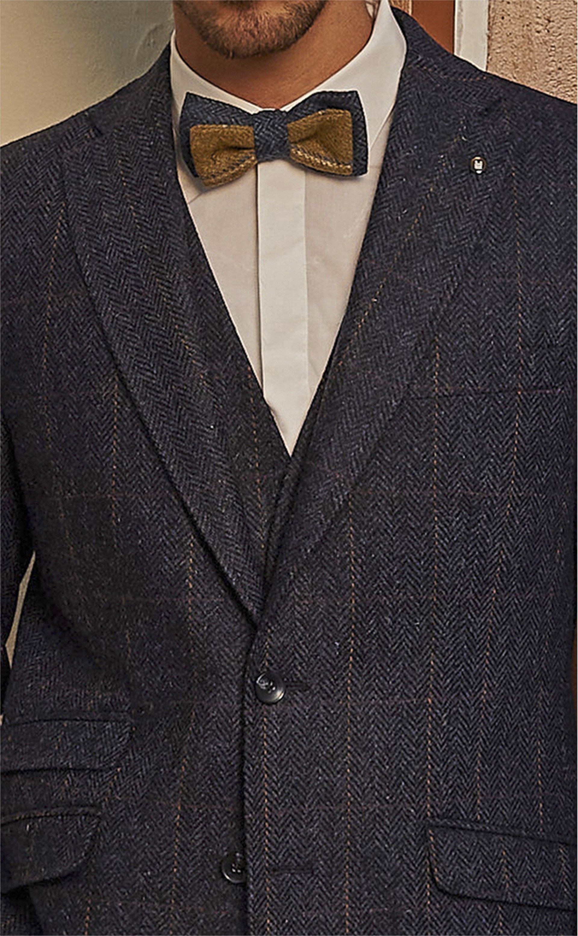 Casaco Timeless Herringbone Navy