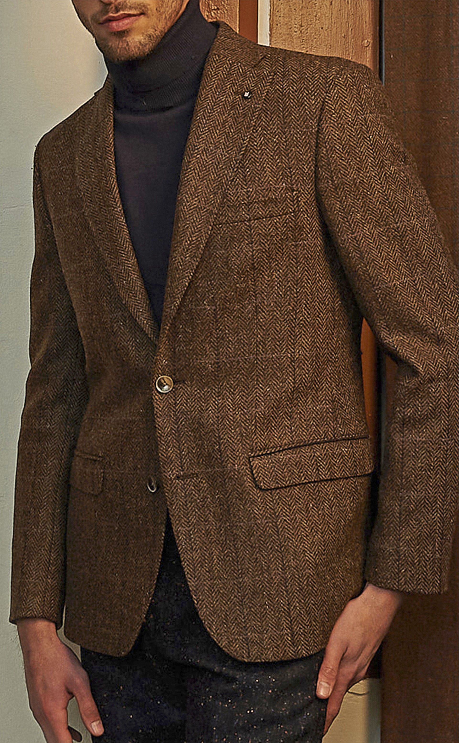 Casaco Timeless Herringbone Mocha