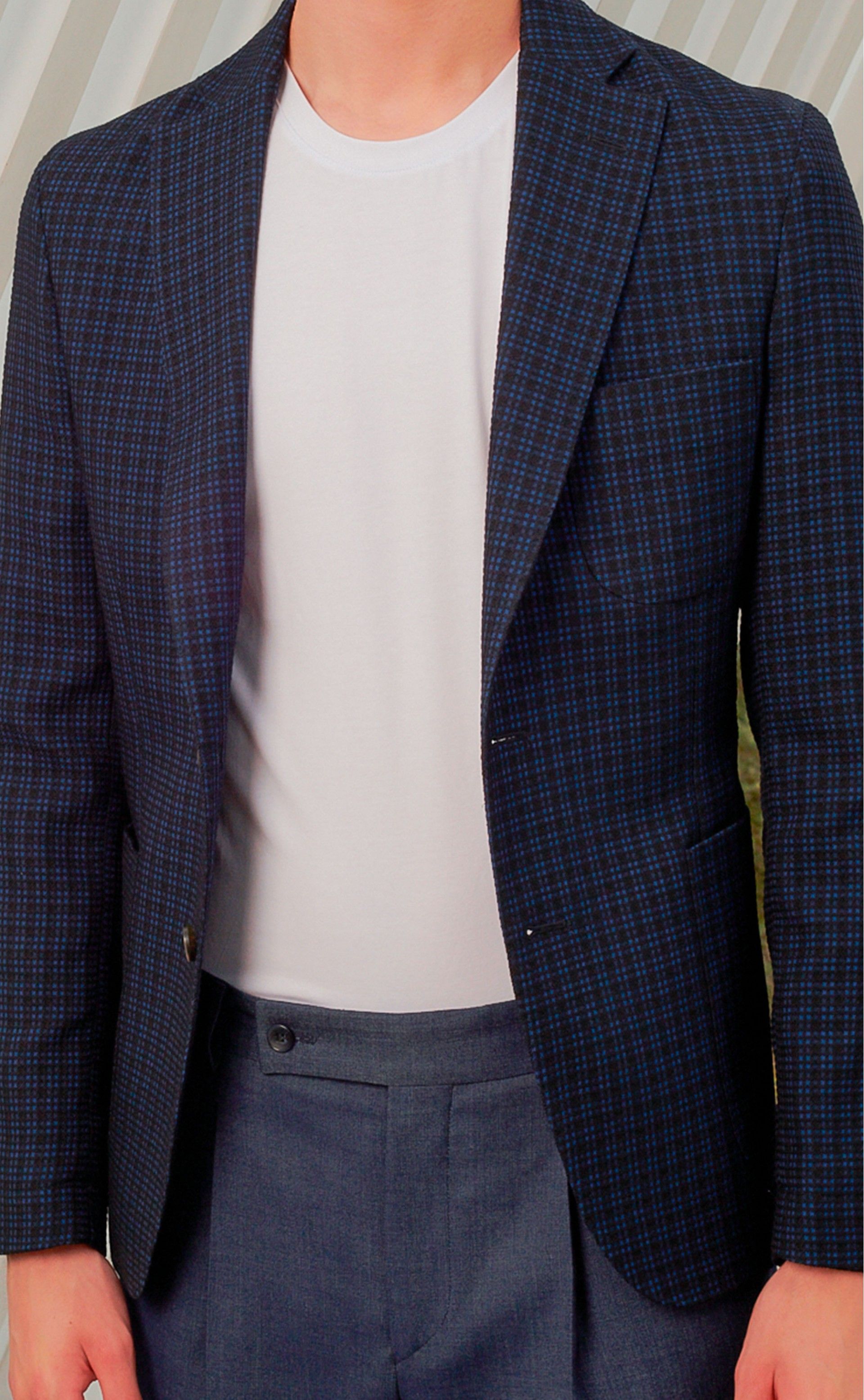 Blazer EVOLUTION azul navy micro-padrão