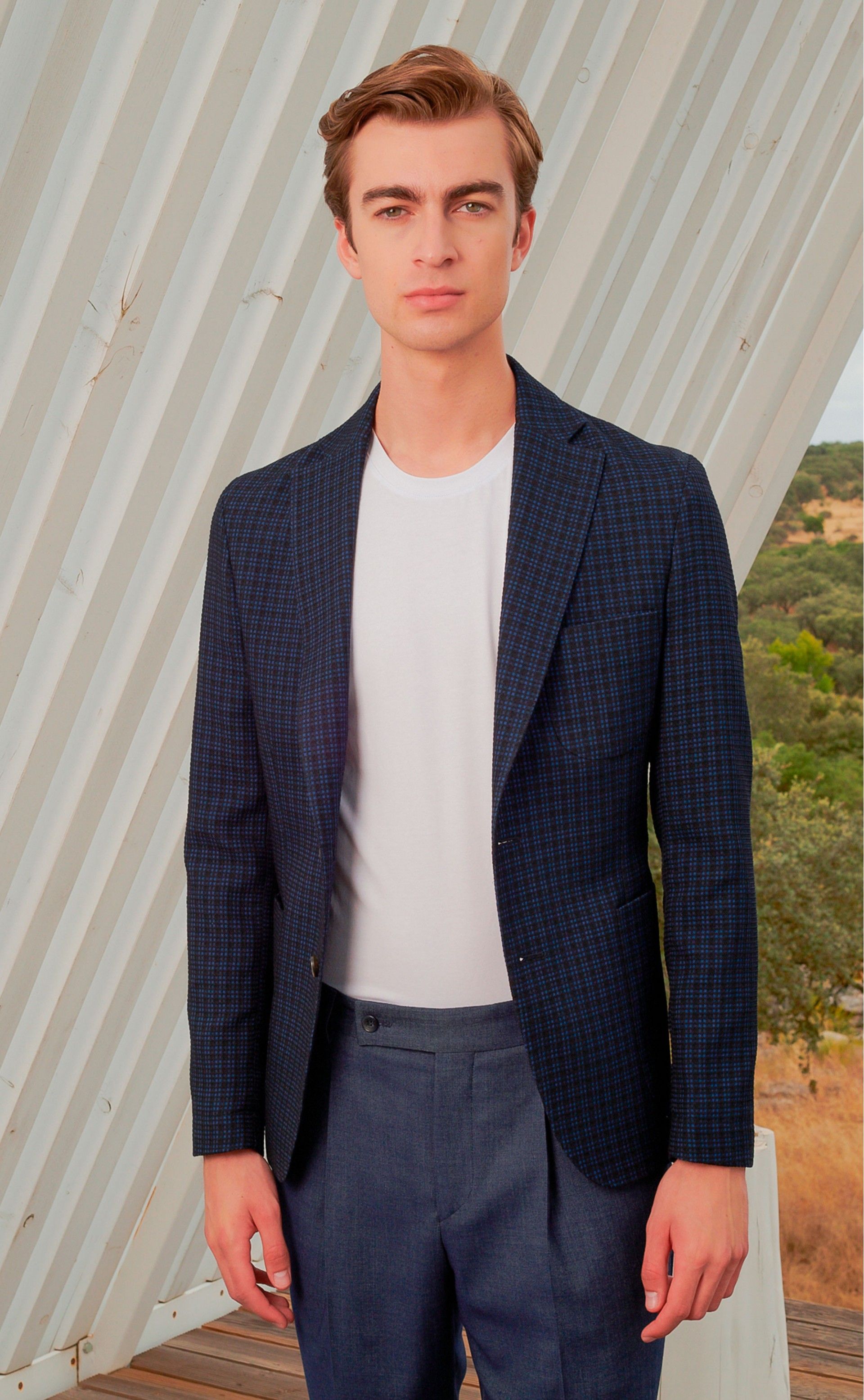 Blazer EVOLUTION azul navy micro-padrão