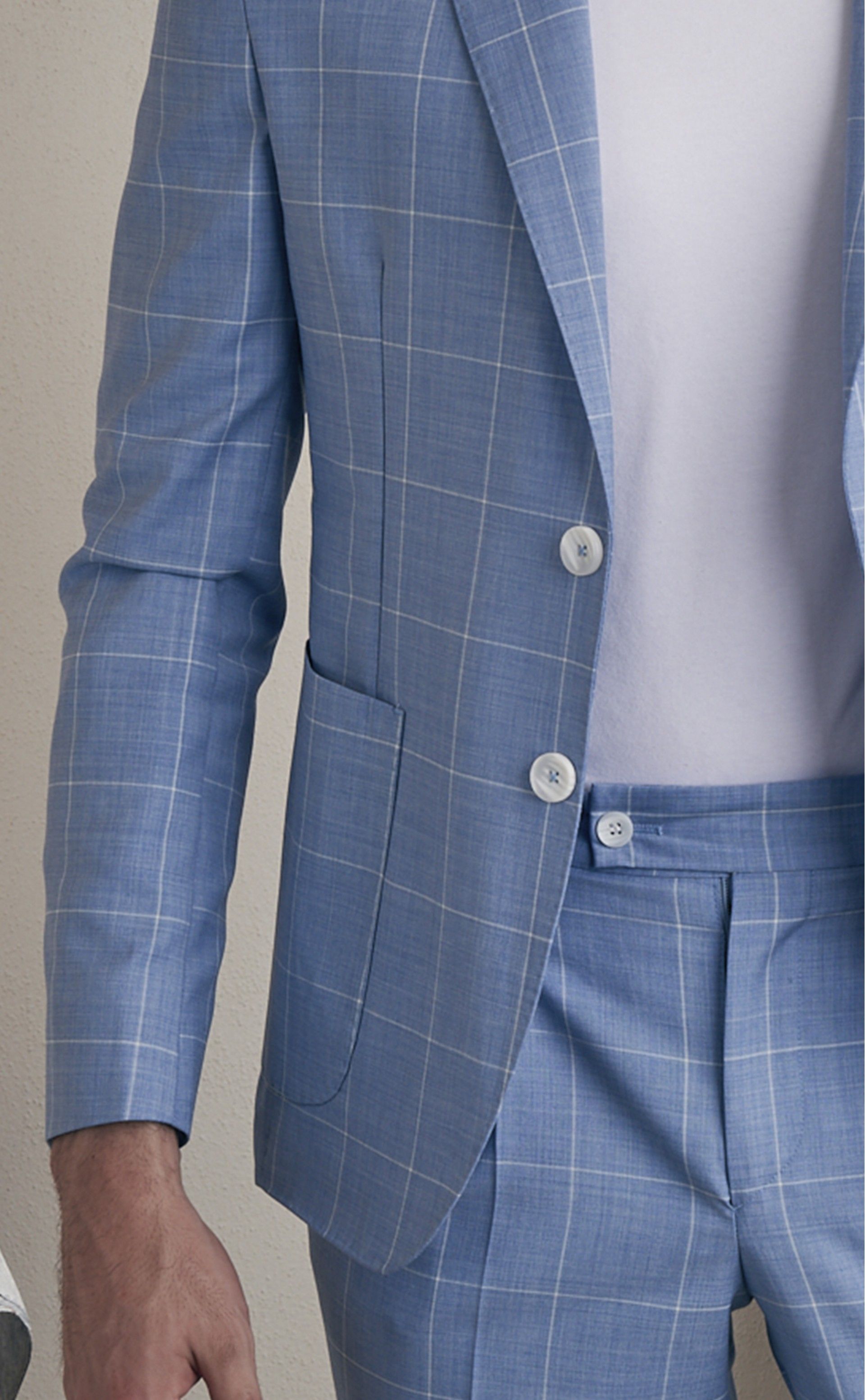 Fato EVOLUTION azul claro xadrez