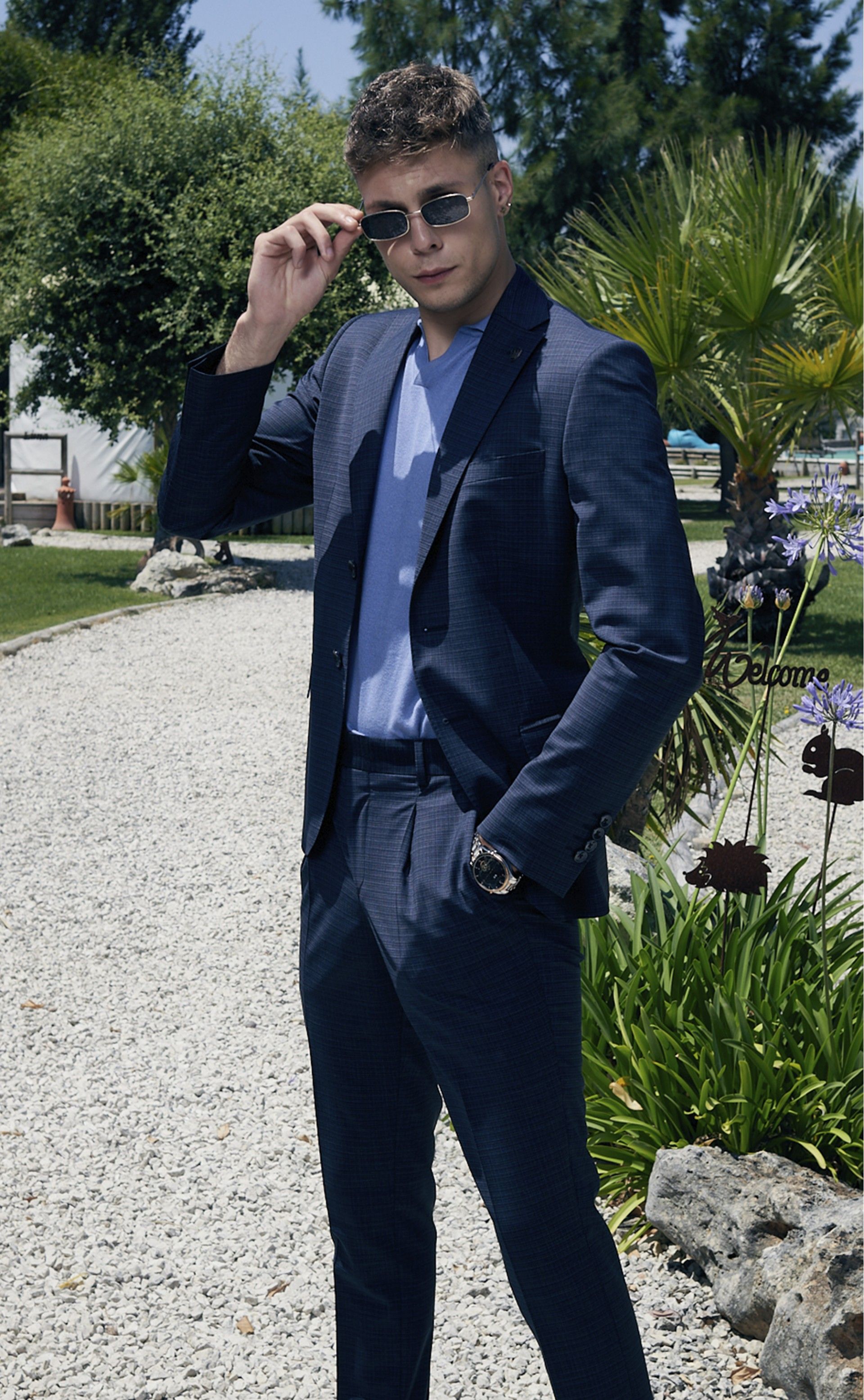 Fato EVOLUTION azul escuro microdesenho