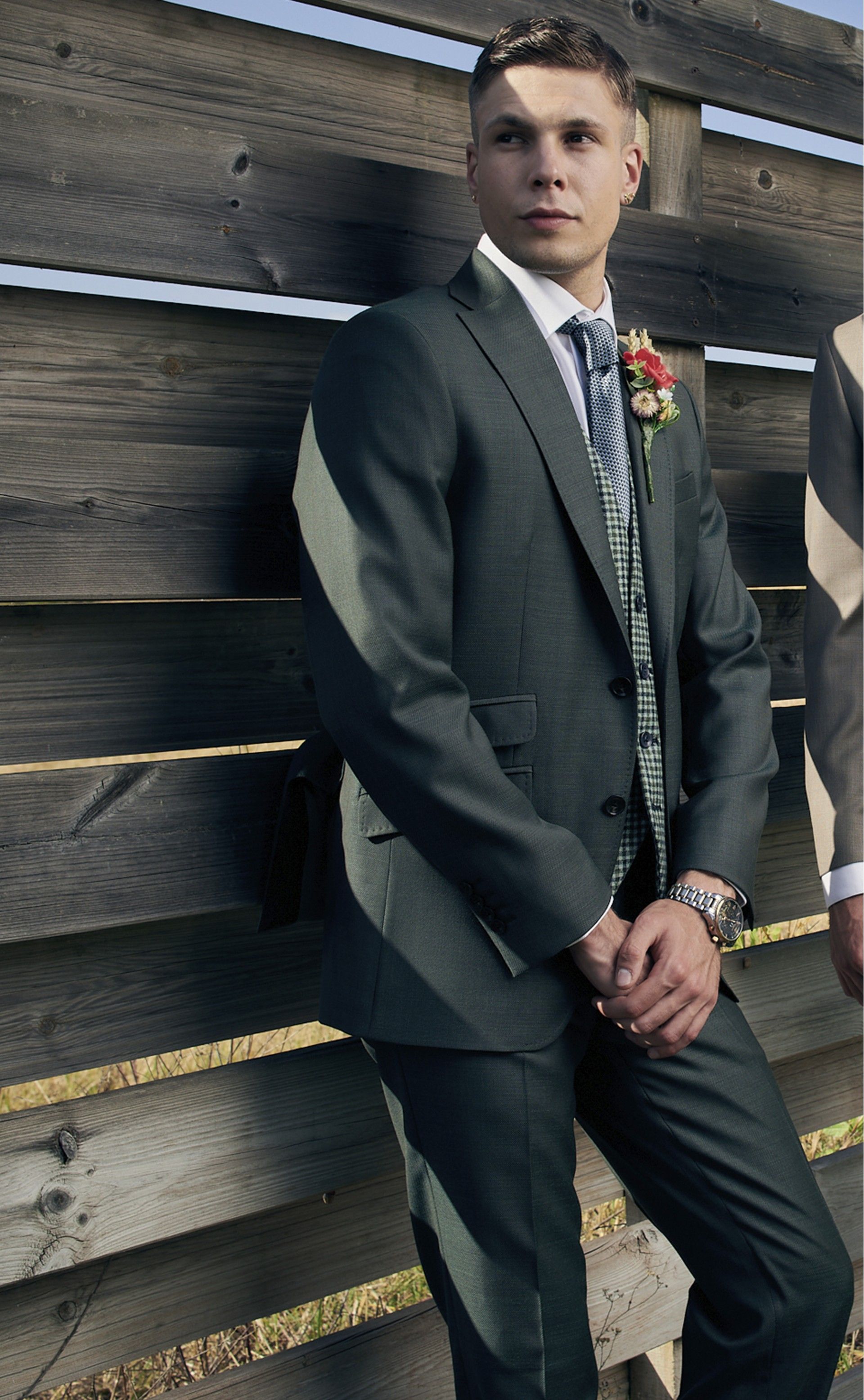 Calça MOMENTS verde escuro liso