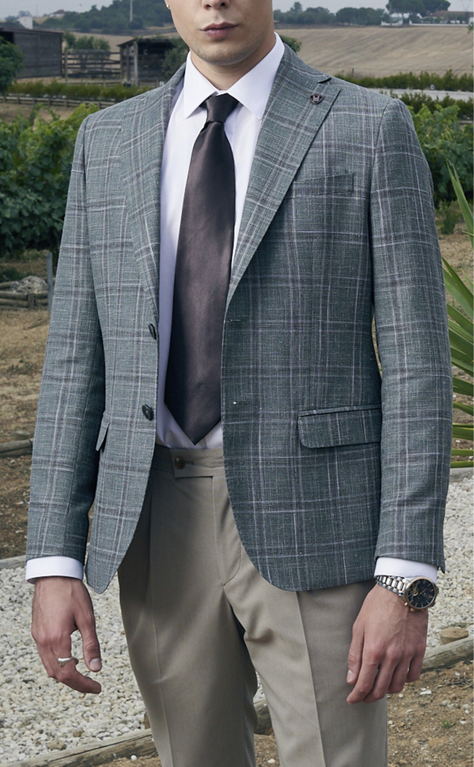 Casaco TIMELESS verde claro tartan