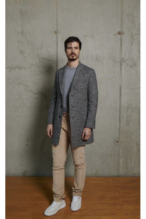 Grey Pied-de-poule Evolution Overcoat