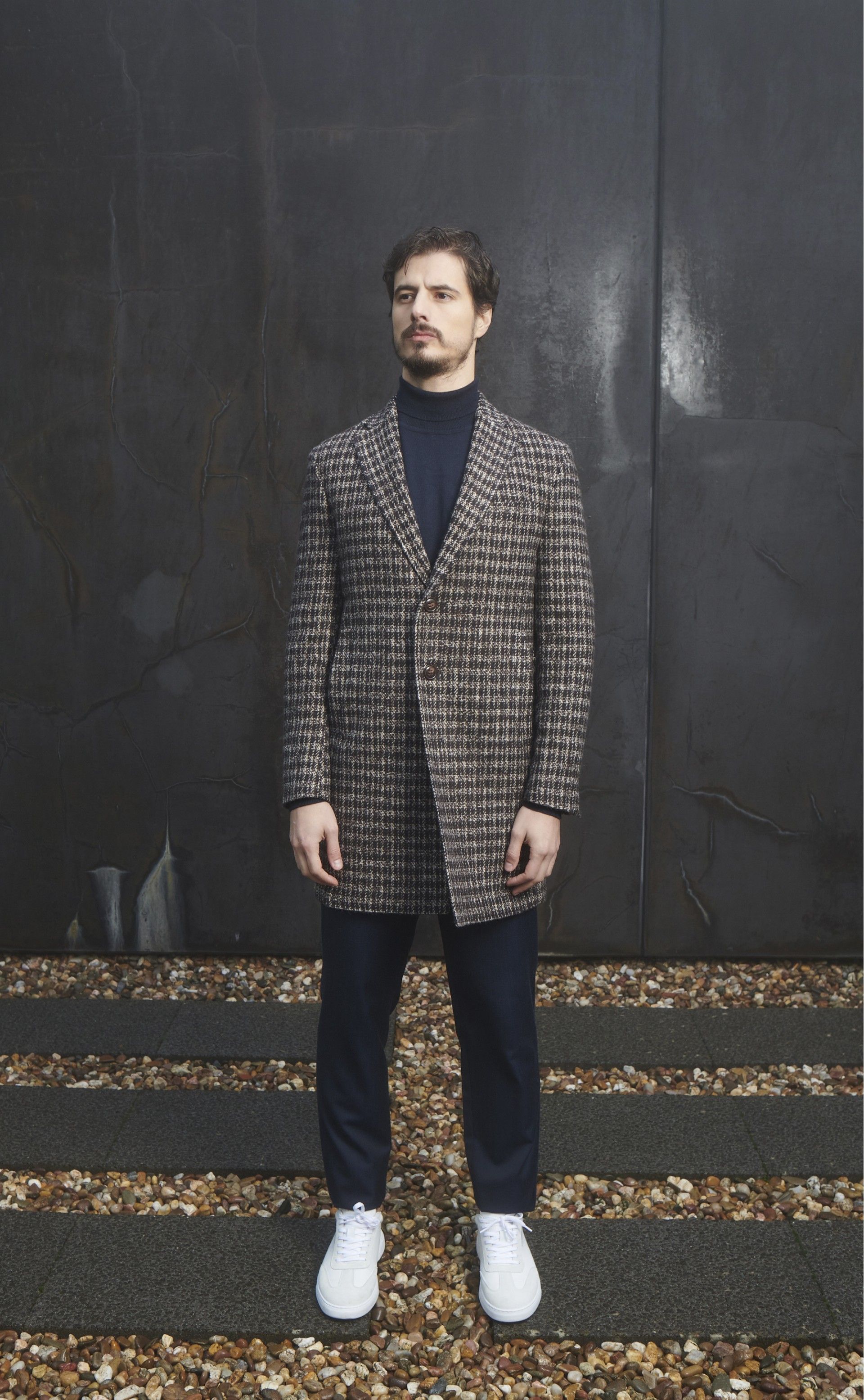 Sobretudo Evolution Pied-de-poule Castanho Claro