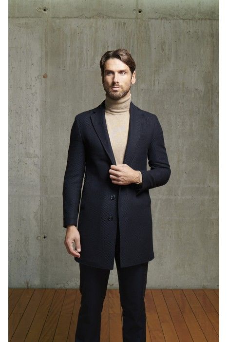 Dark Blue Mesh Evolution Overcoat