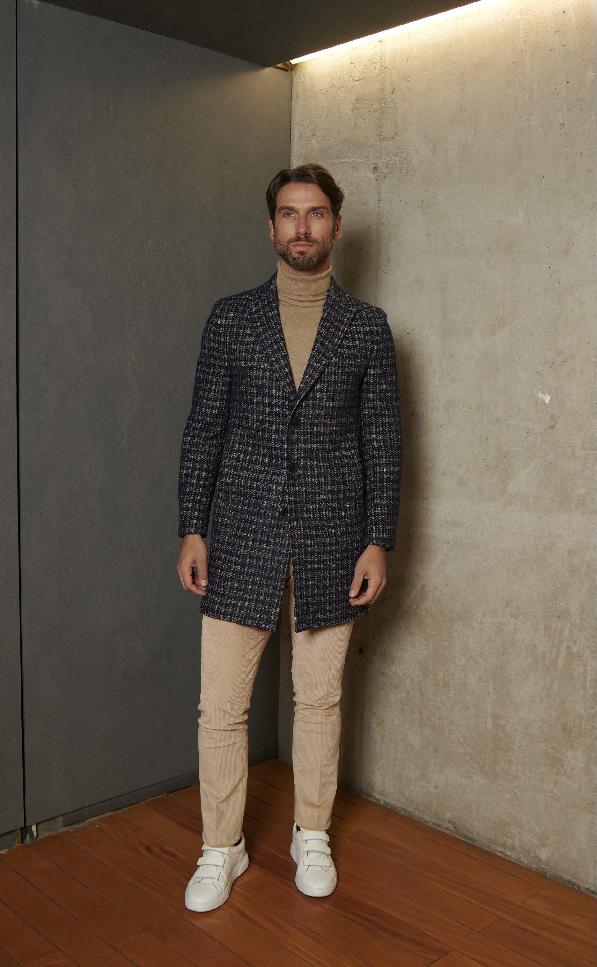 Sobretudo Evolution Xadrez Azul Escuro