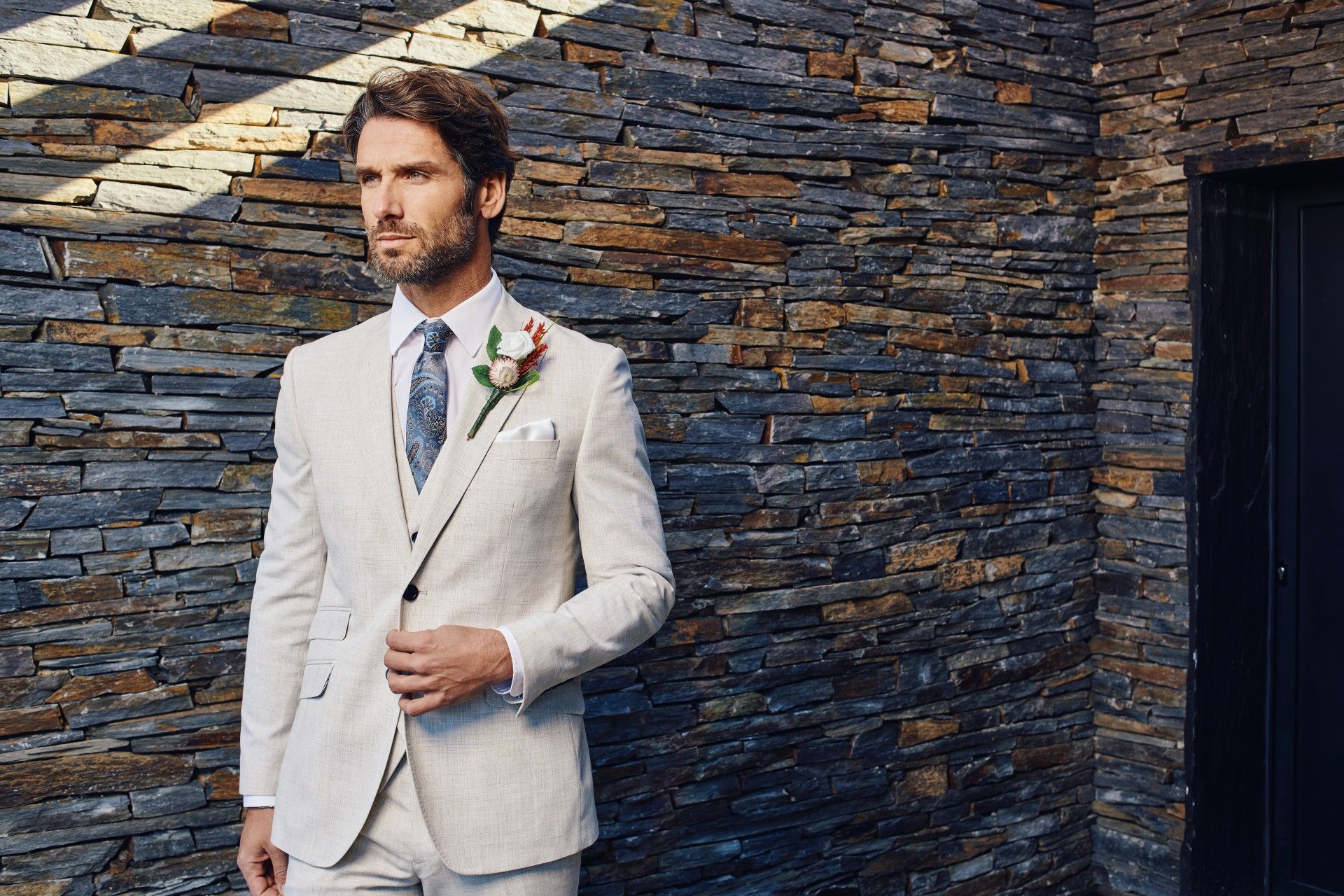 Fato Três-Peças Moments Branco Creme