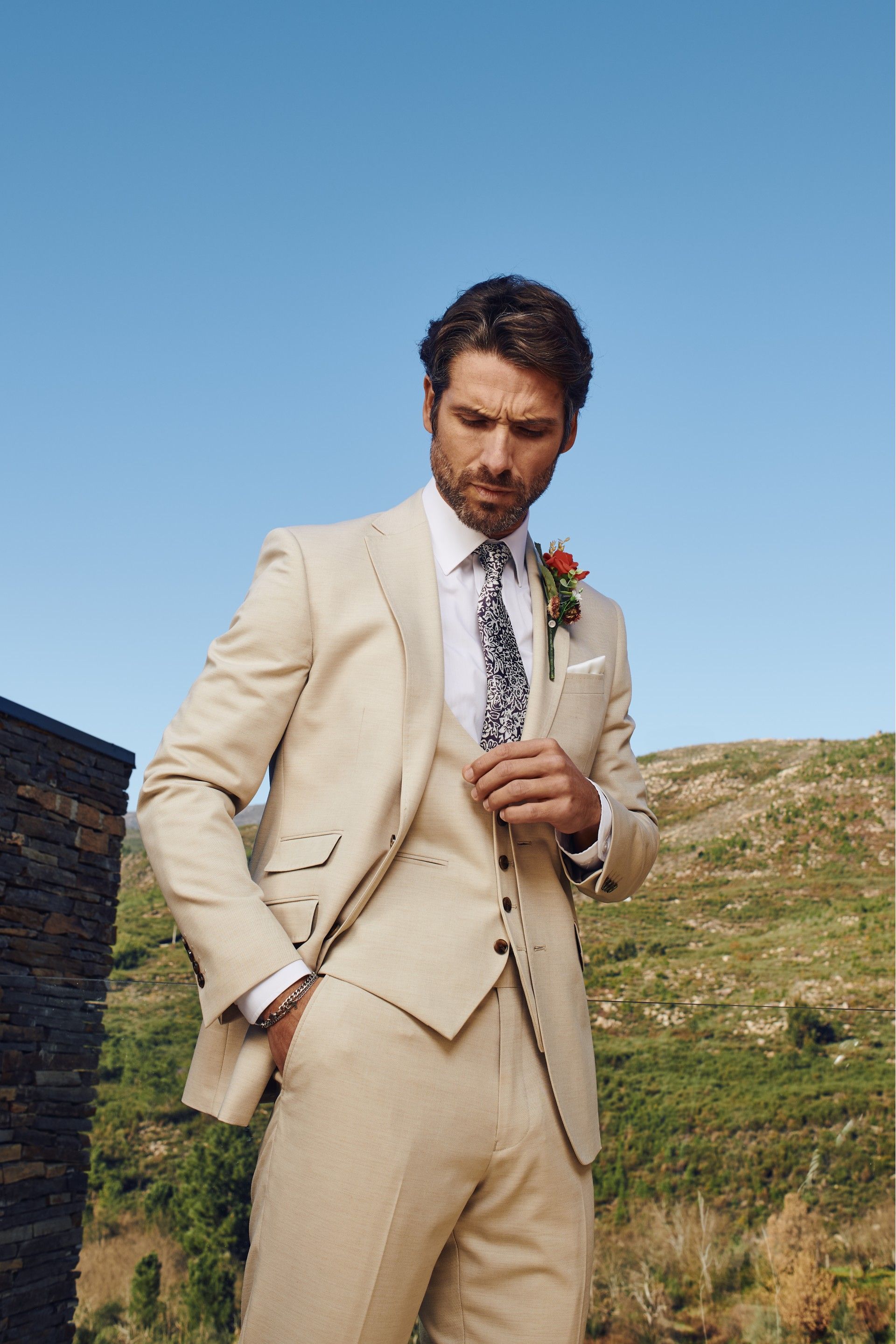 Fato Três-Peças Moments Areia