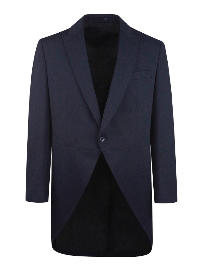 Tailored Fit Navy Blue Stretch Tailcoat