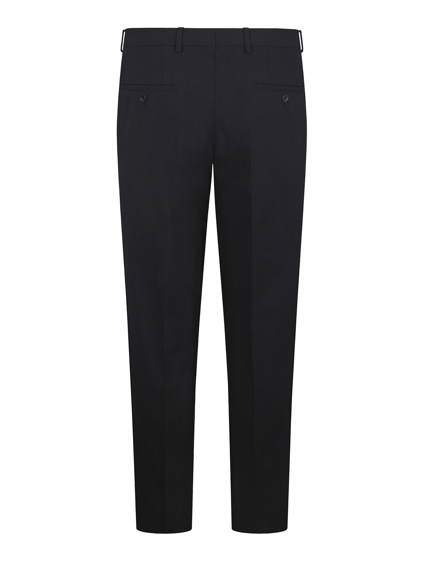 Tailored Fit Navy Blue Stretch Trousers