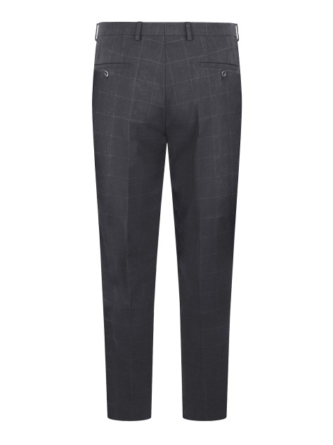 Tailored Fit Charcoal Grey Stretch check Trousers