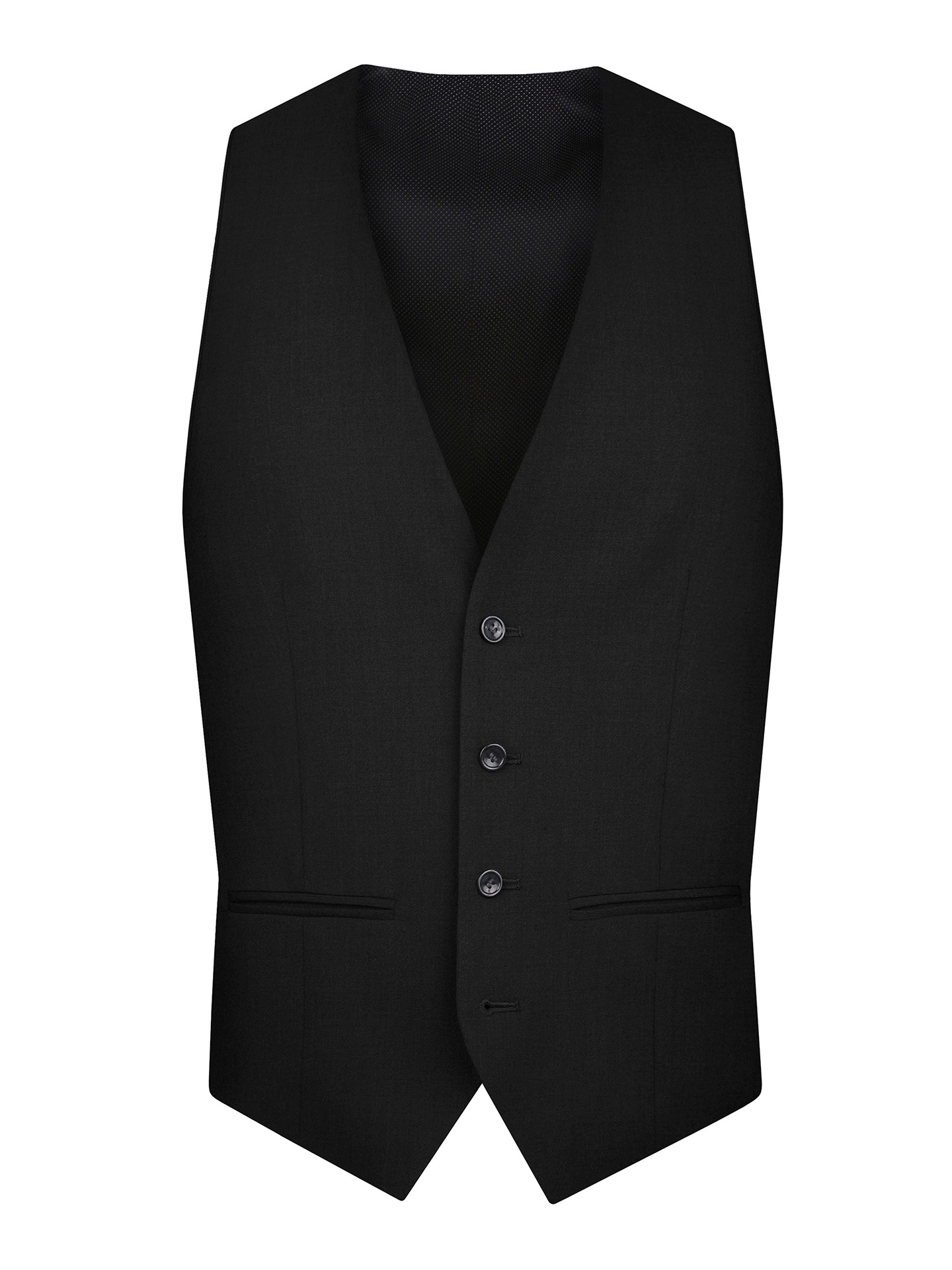 Tailored Fit Black Stretch Waistcoat