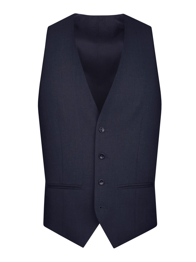 Tailored Fit Navy Blue    Stretch  Waistcoat
