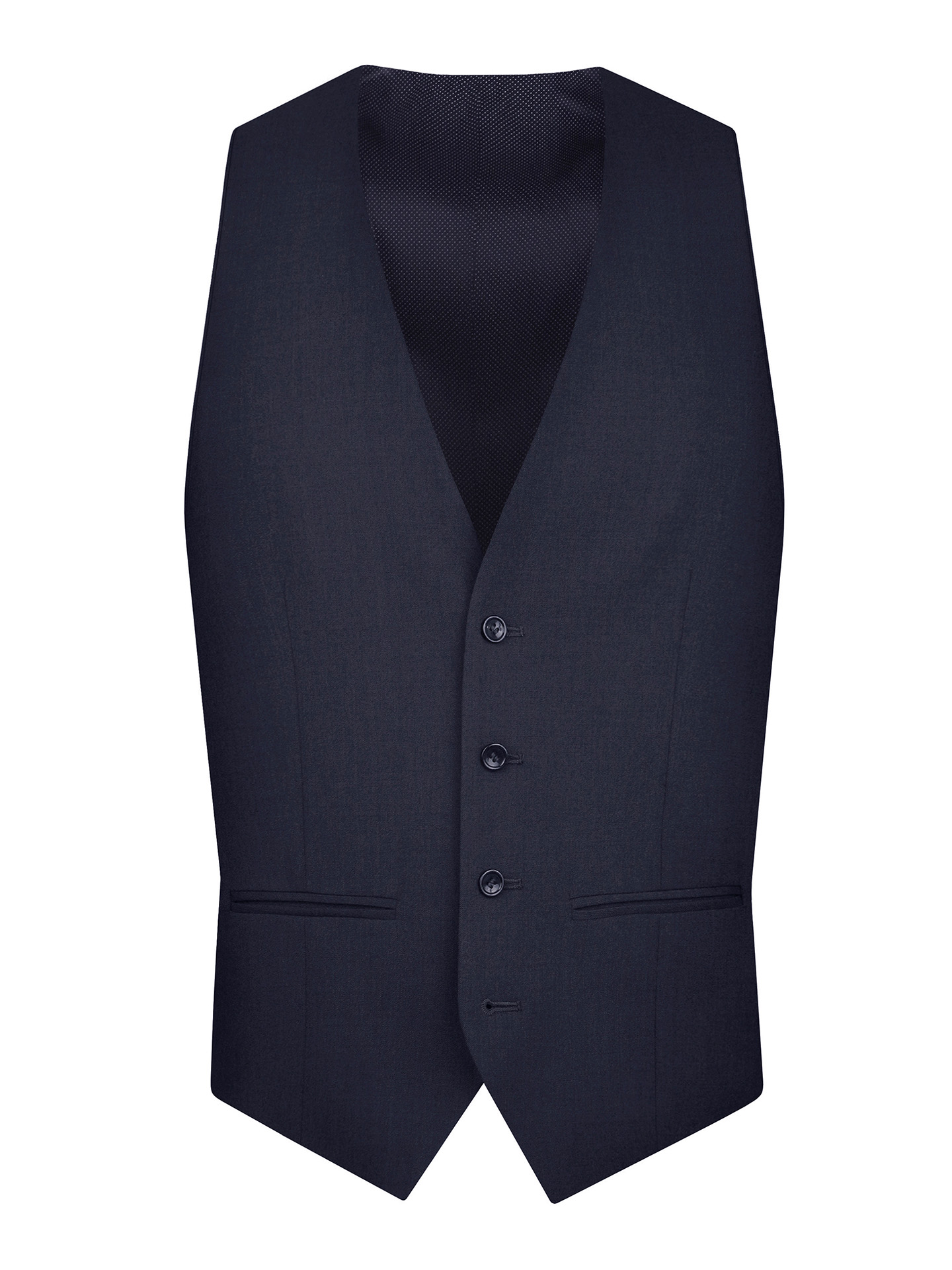 Tailored Fit Navy Blue Stretch Waistcoat