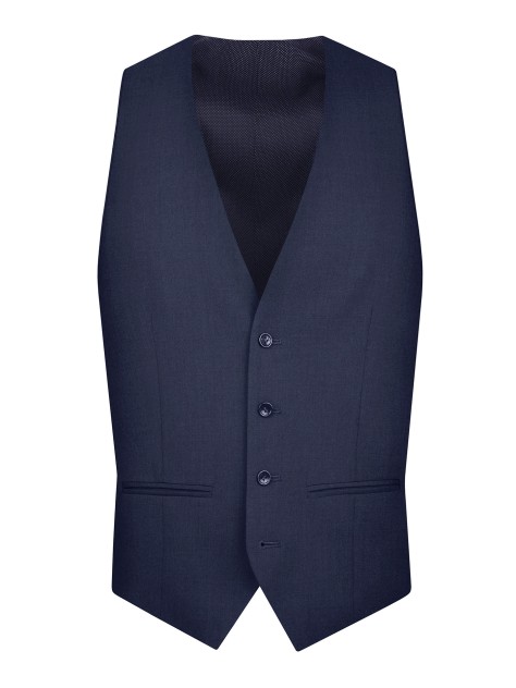 Tailored Fit Blue Stretch  Waistcoat