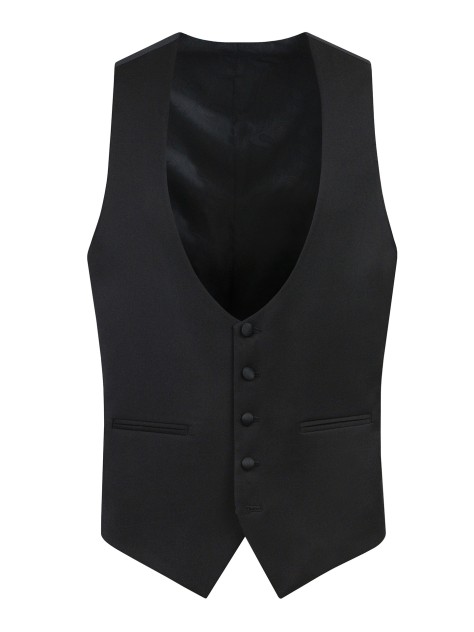 Regular Fit Black Stretch Waistcoat