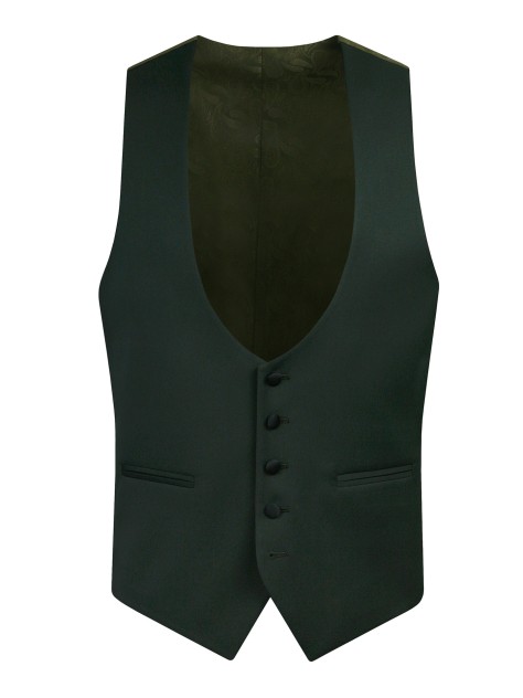 Regular Fit Green Stretch Waistcoat