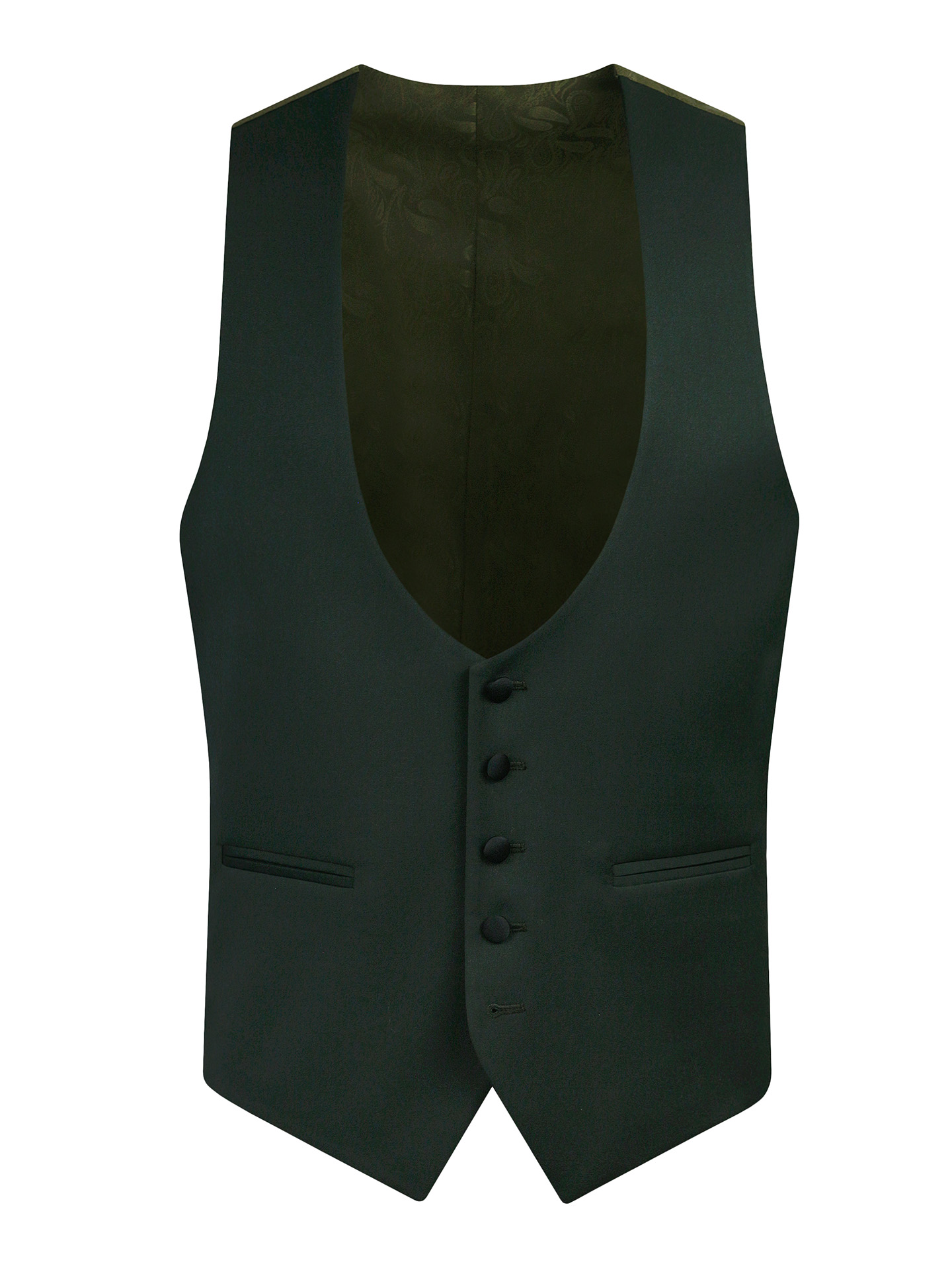 Regular Fit Green Stretch Waistcoat