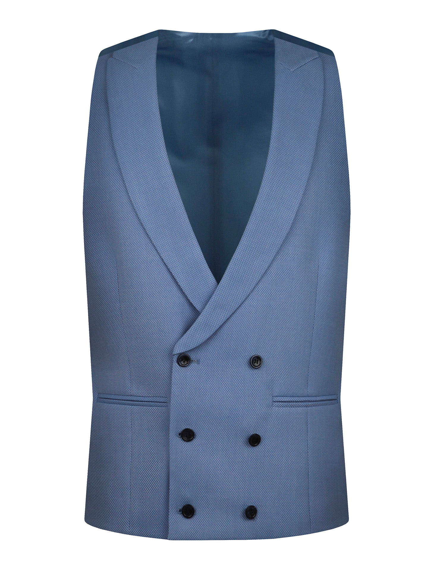 Tailored Fit Blue   Waistcoat
