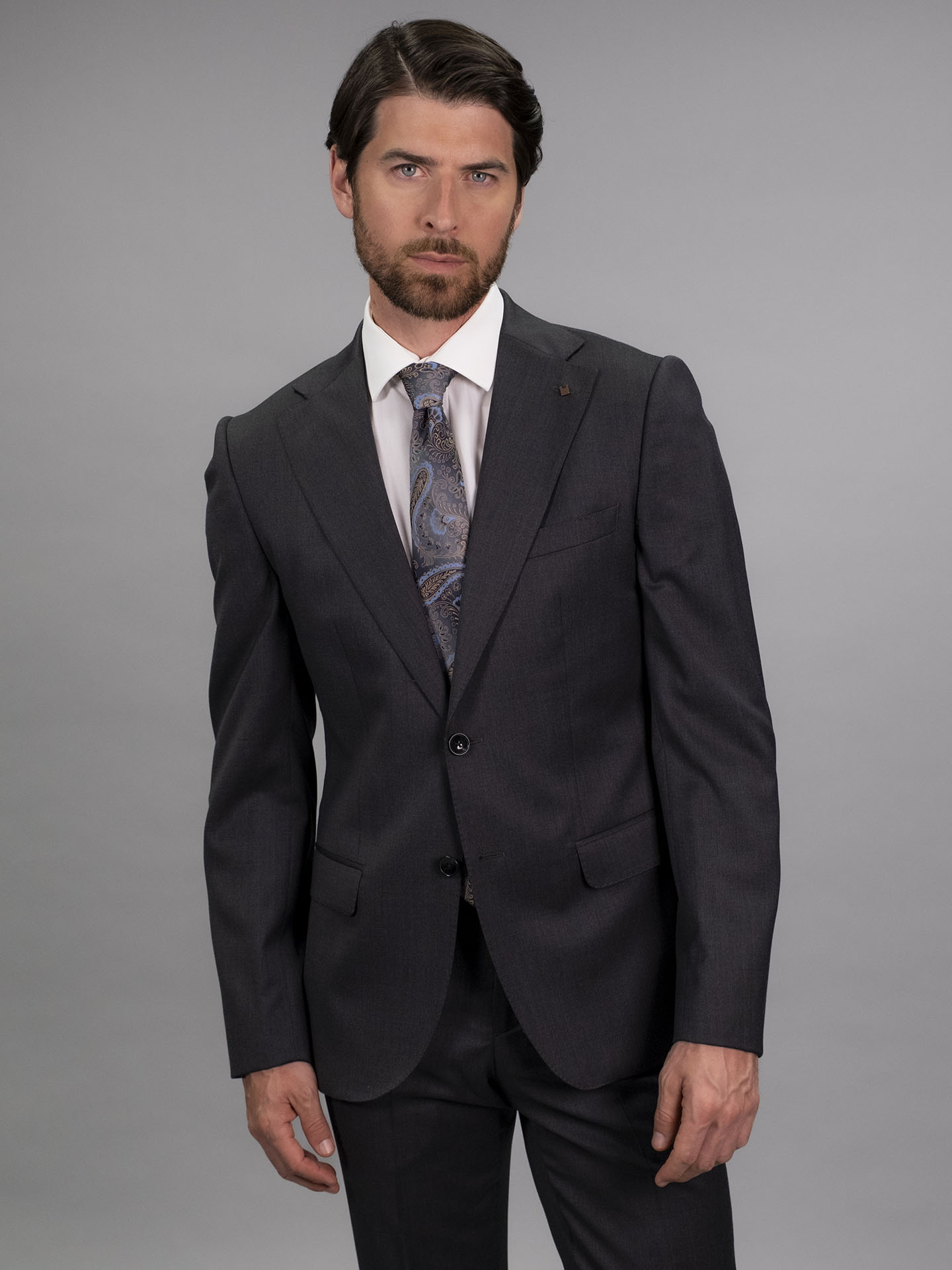 Tailored Fit Charcoal Grey Stretch Jacket