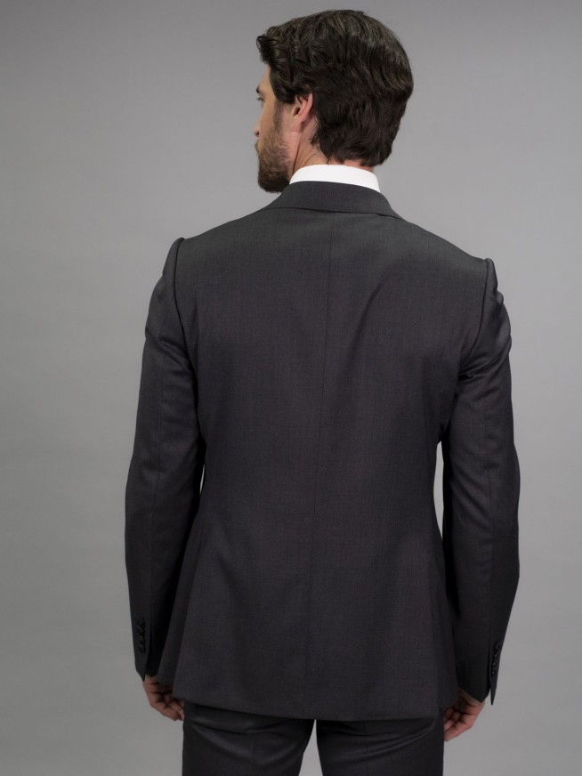 Tailored Fit Charcoal Grey   Stretch  Jacket