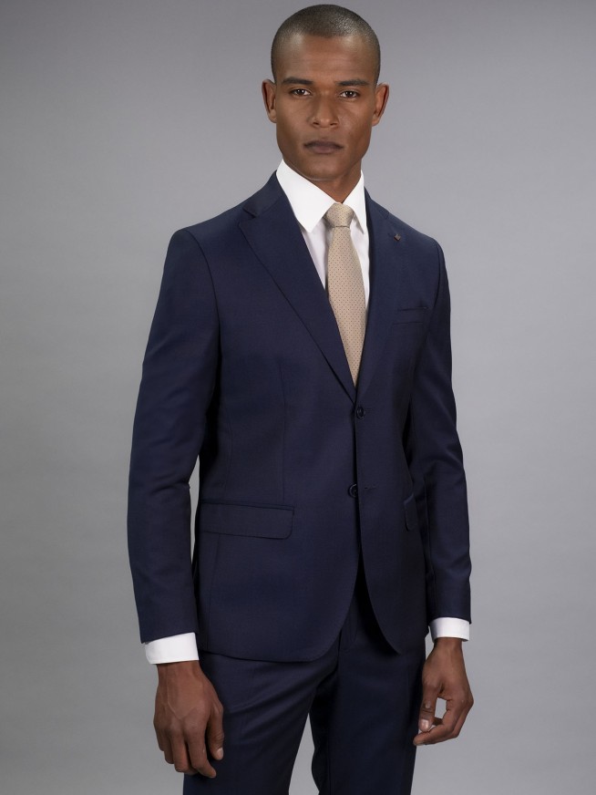 Tailored Fit Blue Stretch  Jacket
