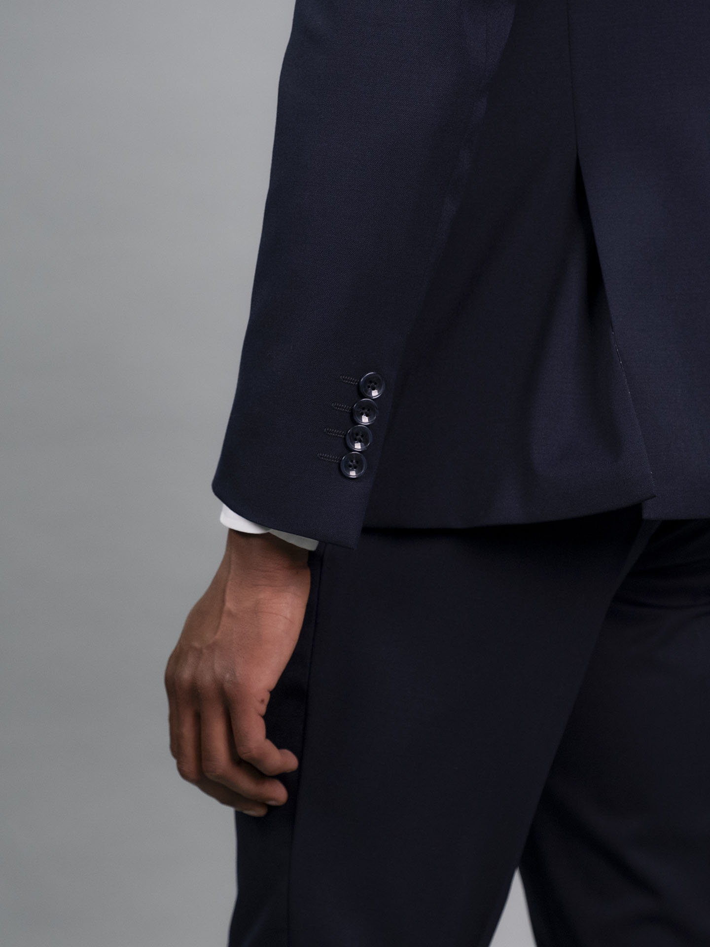 Tailored Fit Navy Blue Stretch Jacket