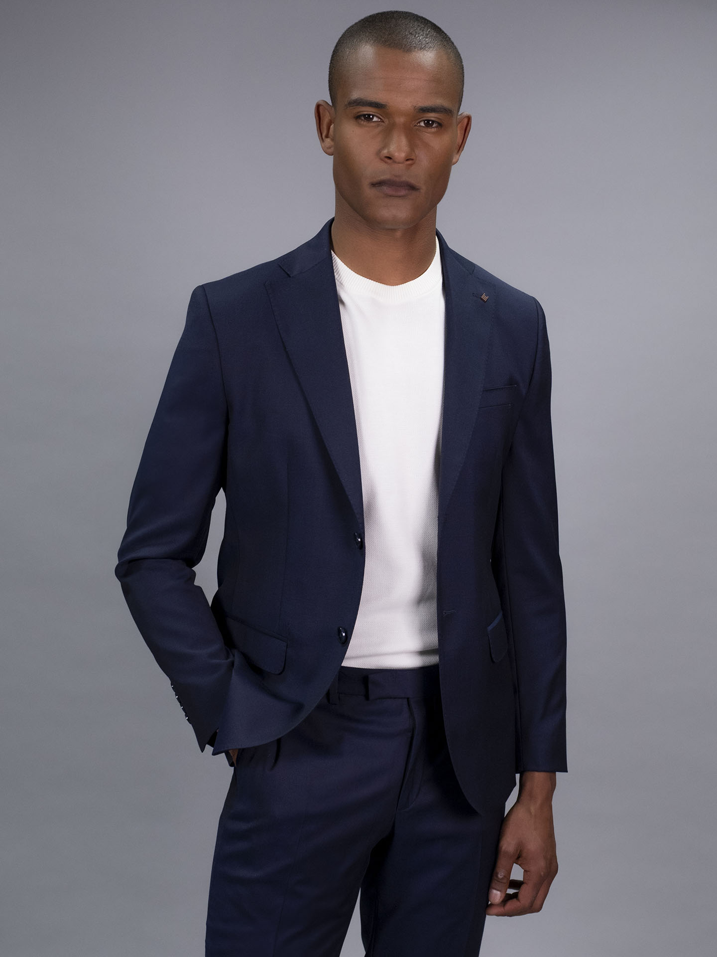 Tailored Fit Blue Stretch Jacket