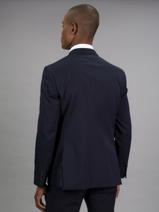 Tailored Fit Navy Blue    Stretch  Jacket