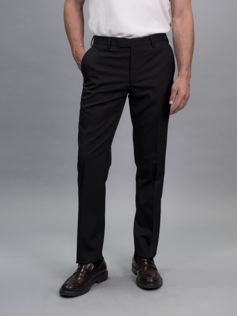 Tailored Fit Black Italian Wool Suit