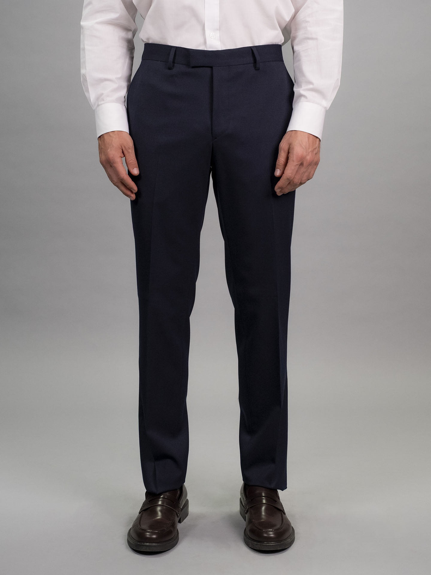 Tailored Fit Blue Stretch  Trousers