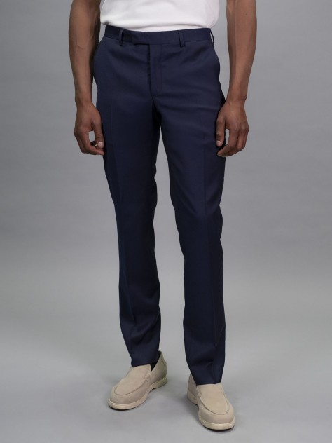 Tailored Fit Blue Stretch Trousers