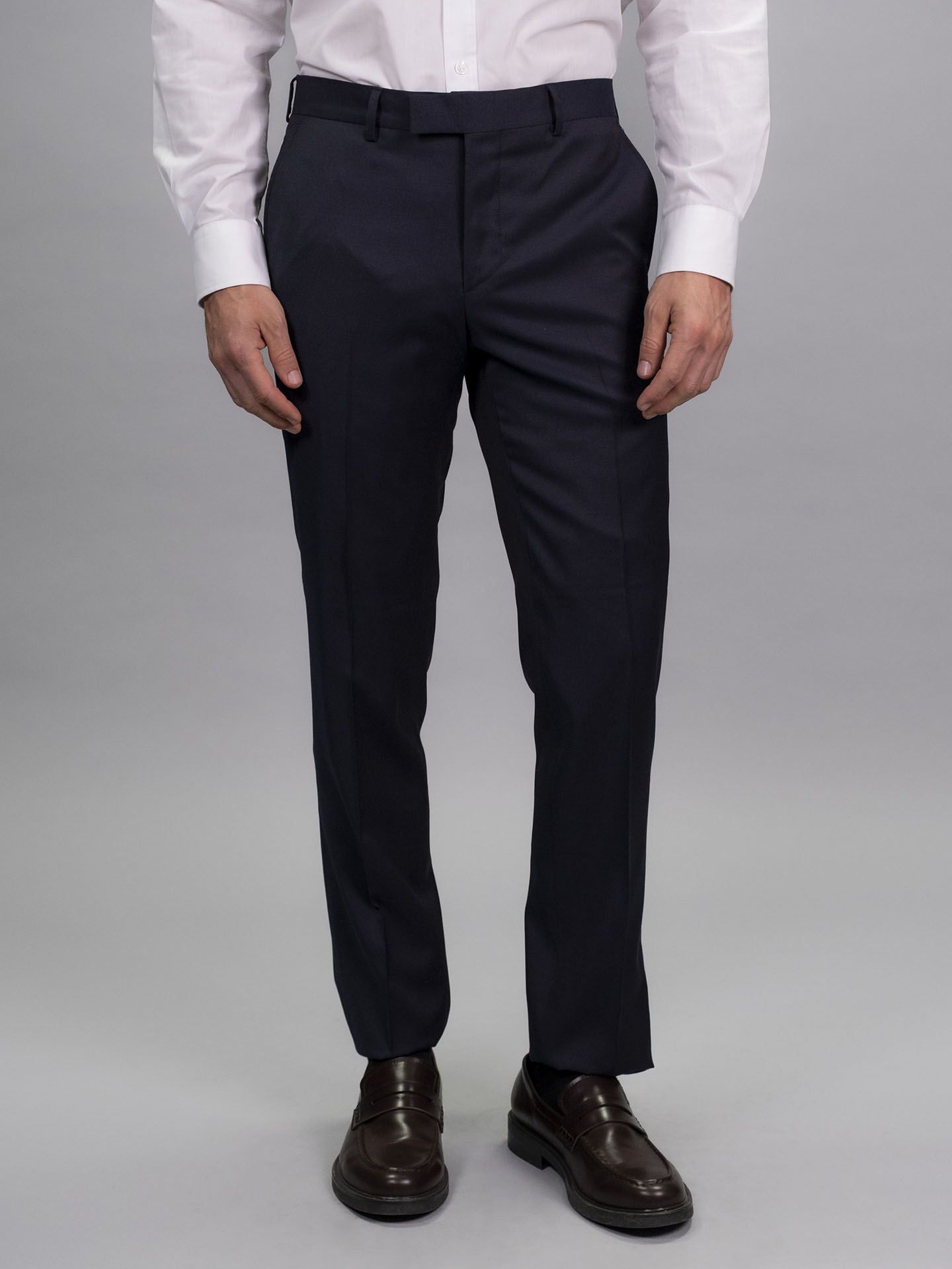 Tailored Fit Light Grey Italian Fabric Trousers