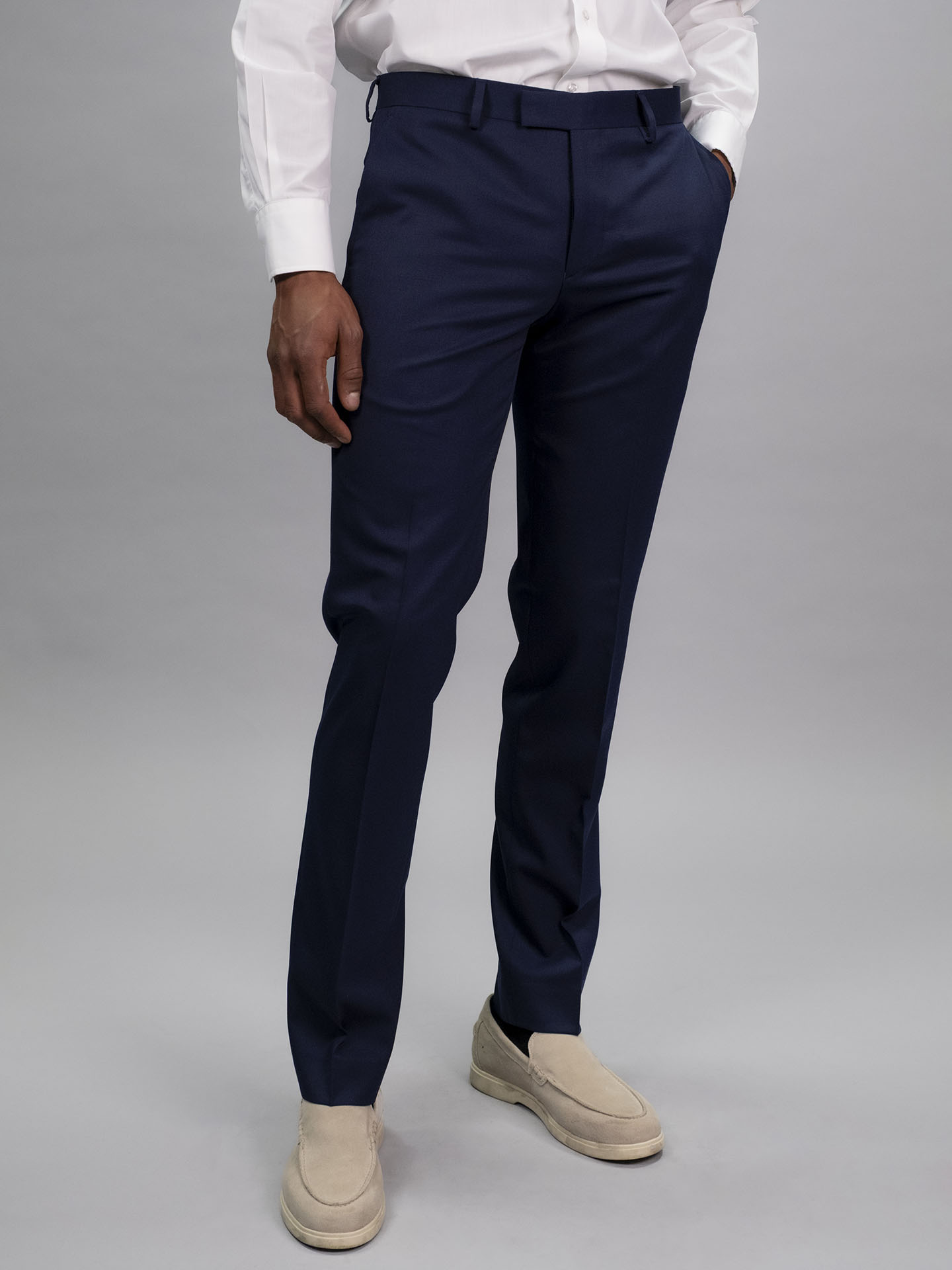 Tailored Fit Navy Blue    Italian Fabric  Trousers