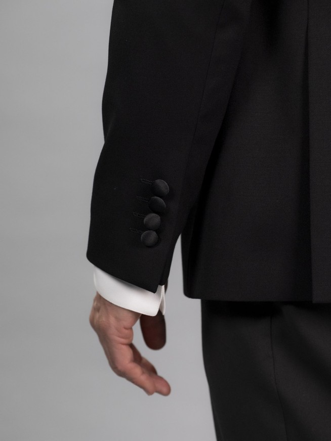 Regular Fit Black Stretch Tuxedo 3 Pieces Suit