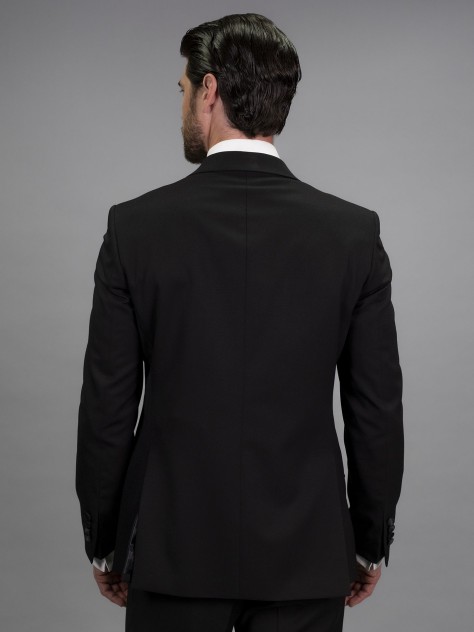 Regular Fit Black Stretch Tuxedo 3 Pieces Suit