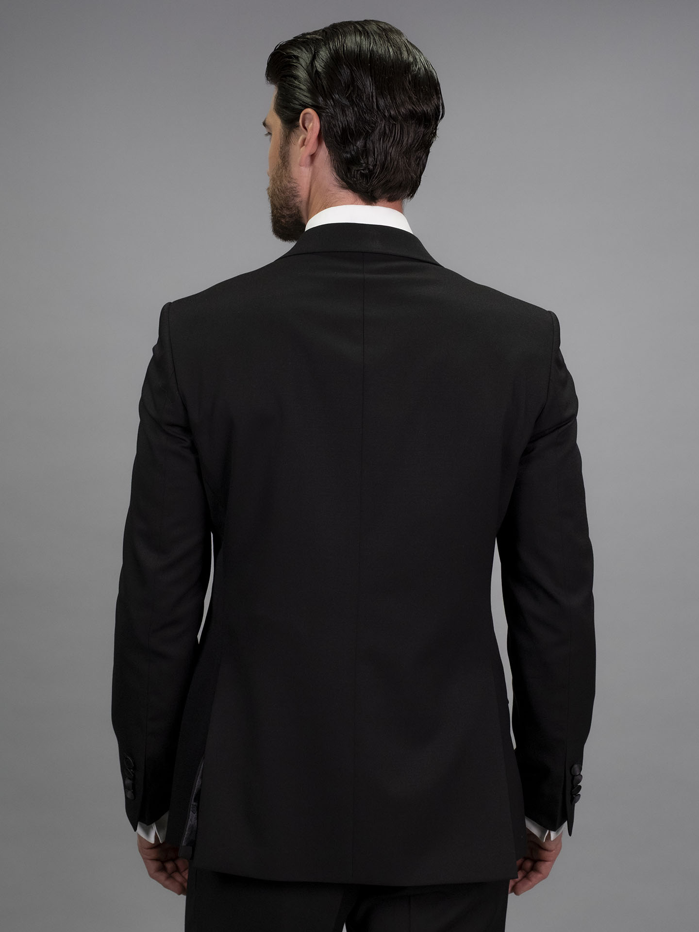 Regular Fit Black Stretch Tuxedo 3 Pieces Suit