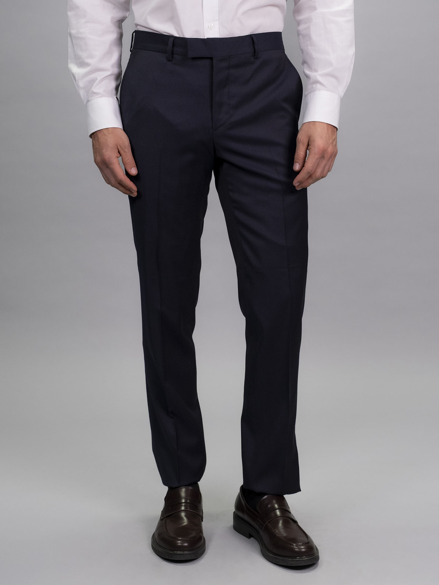 Tailored Fit Navy Blue Italian Wool 3 Pieces Suit