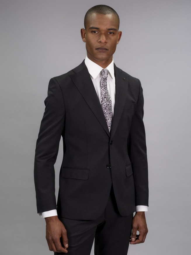Tailored Fit Charcoal Grey Italian Wool Suit