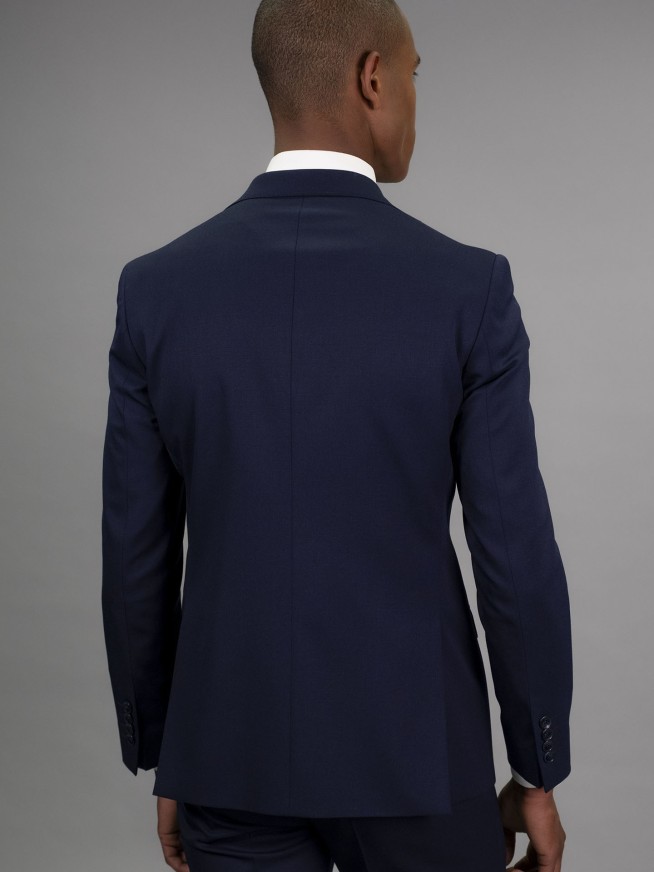 Slim Fit Blue Italian Wool 3 Pieces Suit