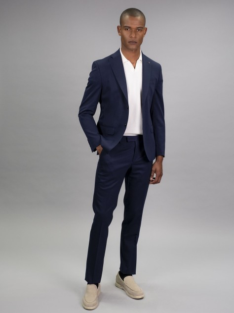 Slim Fit Blue Italian Wool 3 Pieces Suit