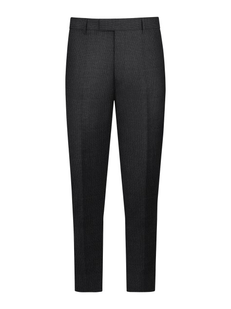 Regular Fit Grey Herringbone Suit Trousers - Image product
