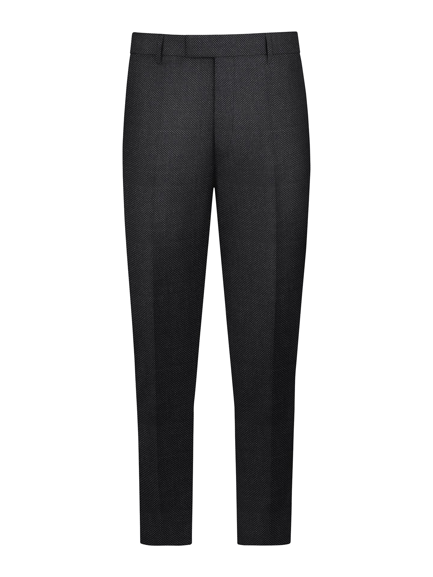 Regular Fit Grey Herringbone Suit Trousers