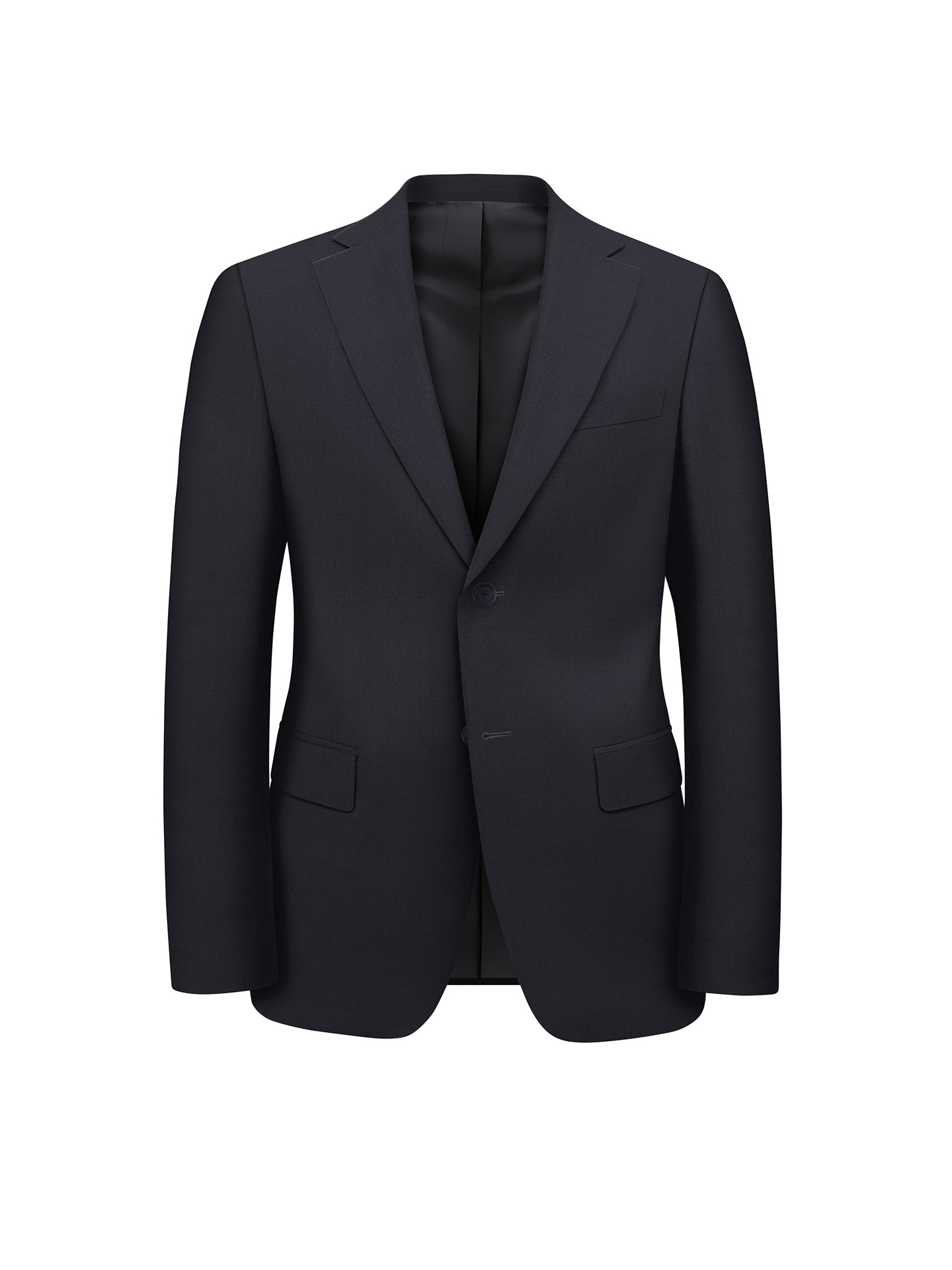 Regular Fit Blue Herringbone Suit Jacket