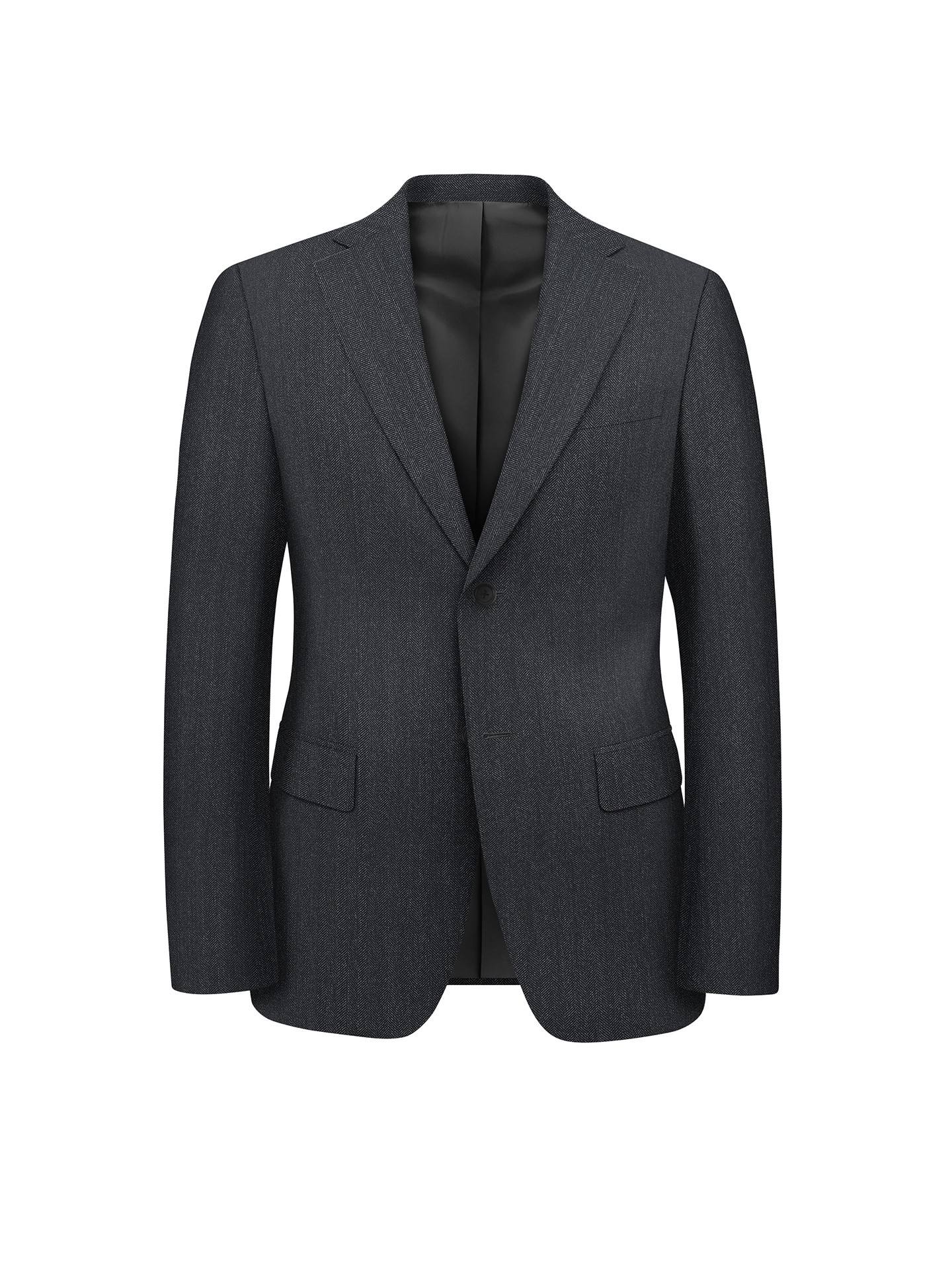 Regular Fit Grey Herringbone Suit Jacket