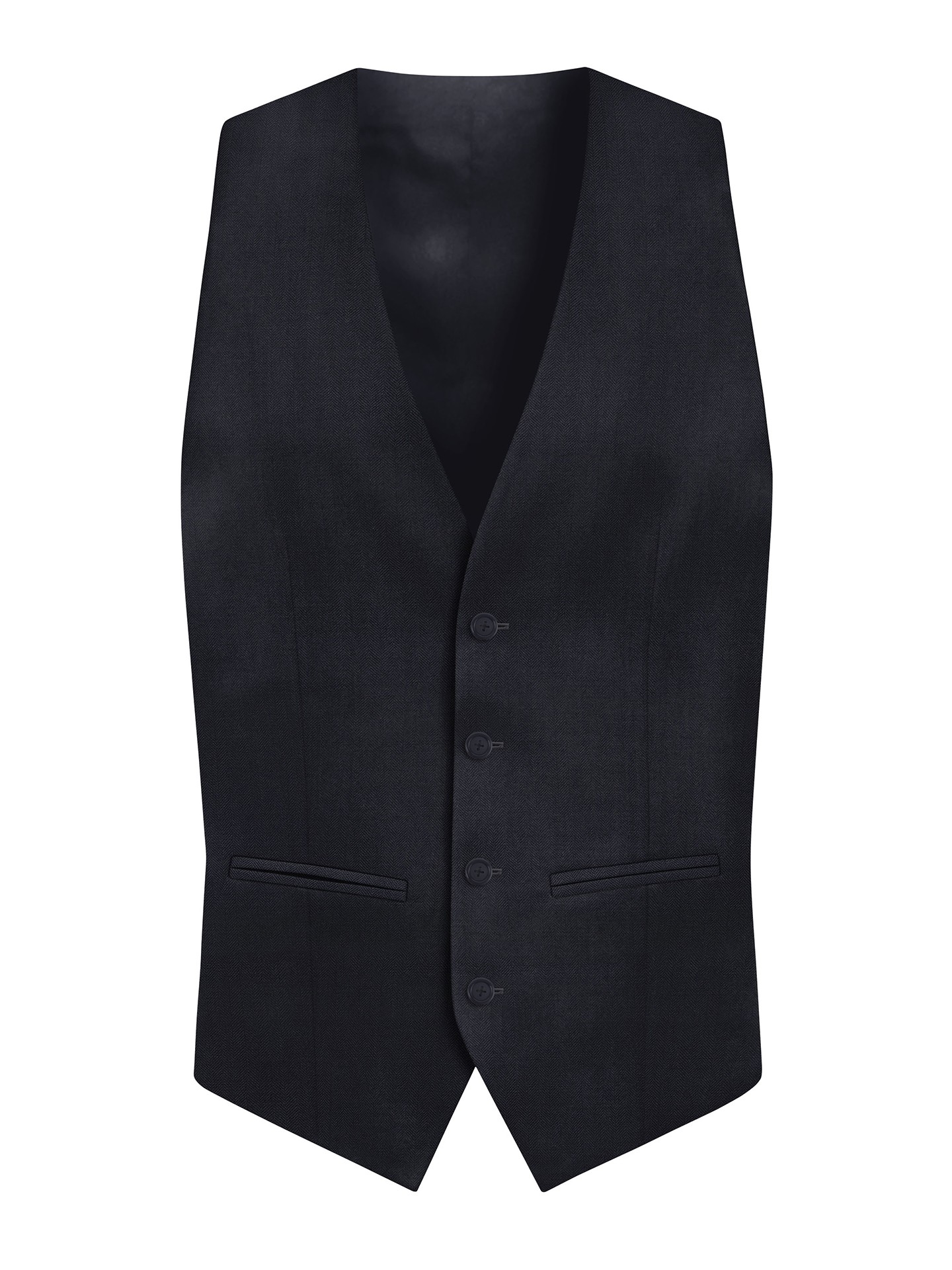 Regular Fit Blue Herringbone Suit Waistcoat