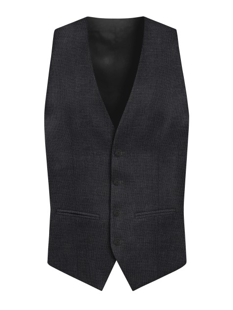 Regular Fit Grey Herringbone Suit Waistcoat